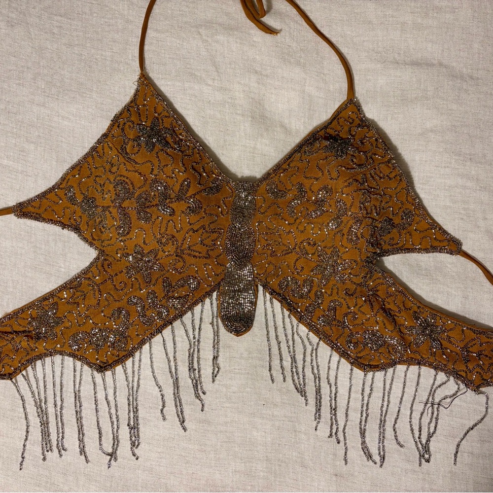 Y2K embellished butterfly top